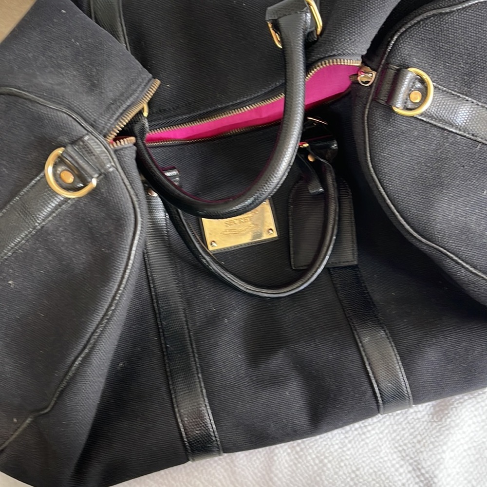 Victoria Secret set luggage vintage black/pink travel bags - Picture 5 of 11